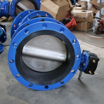 Βιομηχανική DN600 PN10 PN25 NBR Καθίσμα Ηλεκτρική βαλβίδα πεταλούδας διπλής φλεγκής γρήγορο άνοιγμα