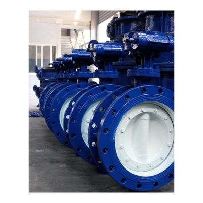 DN1000 Pn16 Μεσαίας θερμοκρασίας διπλή εκκεντρική φλάνσα πεταλούδα βαλβίδα για βιομηχανική
