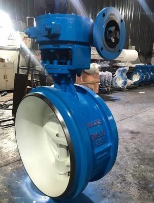 DN150 DN1800 Βαλβίδα πεταλούδας PN16 Διπλή φλάνζα Διπλή εκκεντρική μαλακή σφραγισμένη BS5163