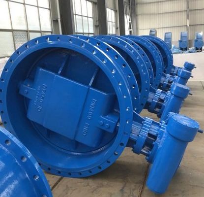DN150 DN1800 Βαλβίδα πεταλούδας PN16 Διπλή φλάνζα Διπλή εκκεντρική μαλακή σφραγισμένη BS5163