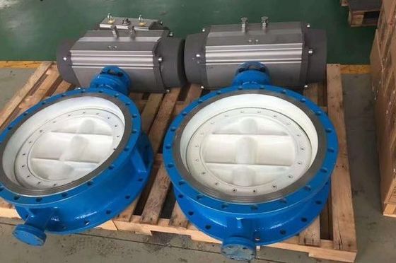 DN150 DN1800 Βαλβίδα πεταλούδας PN16 Διπλή φλάνζα Διπλή εκκεντρική μαλακή σφραγισμένη BS5163