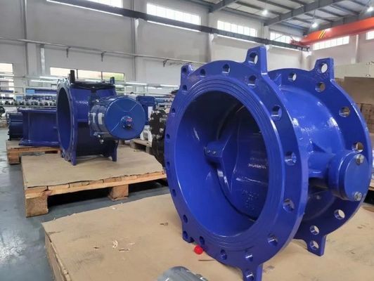 DN150 DN1800 Βαλβίδα πεταλούδας PN16 Διπλή φλάνζα Διπλή εκκεντρική μαλακή σφραγισμένη BS5163