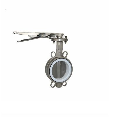 Βιομηχανική δομή διαφράγματος EPDM PTFE Wafer Butterfly Valve με ευέλικτο σιδηροειδές μοχλό