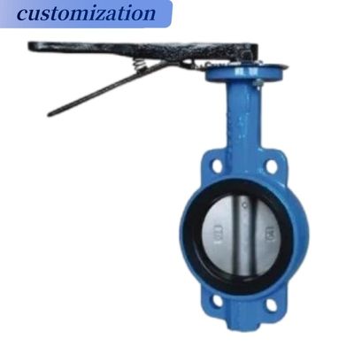 Βιομηχανική δομή διαφράγματος EPDM PTFE Wafer Butterfly Valve με ευέλικτο σιδηροειδές μοχλό