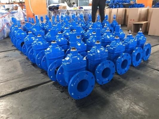 Διαθέσιμη βαλβίδα πύλης OEM BS515 DIN F4 F5 AWWA Ελαστική σφραγίδα μη ανυψωτικού στέλεχους ευέλικτου σιδήρου