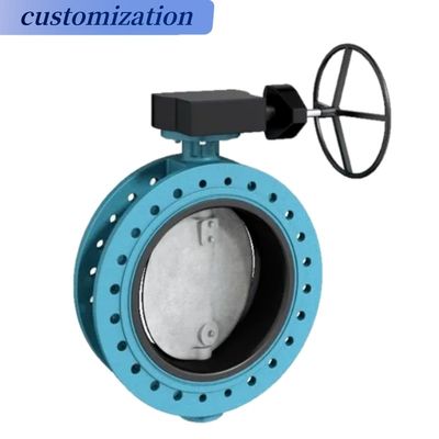 800mm Stock Gummed Double Flanges Butterfly Valve Μεγάλο μέγεθος PN16 DN1000 Κατάλληλο