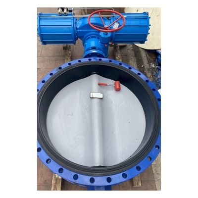 Δομή διαφραγμού DN1200 Σκουλήκι Gear Cast Iron Flange Βαλβίδα πεταλούδας για Βιομηχανική