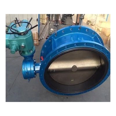 Δομή διαφραγμού DN1200 Σκουλήκι Gear Cast Iron Flange Βαλβίδα πεταλούδας για Βιομηχανική