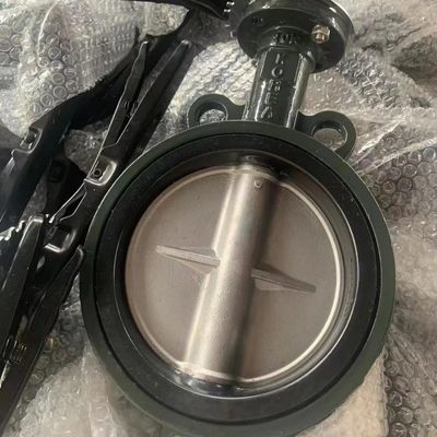 CF8 Σιδηρουργική πλάκα υδατικά μέσα 10K χειριστήριο χειρισμός χειρισμός DK Wafer Butterfly Valve