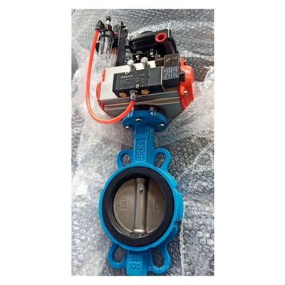 Εξαιρετική απόδοση Wafer EPDM Soft Sealing Butterfly Valve με Πνευματικό Ενεργοποιητή