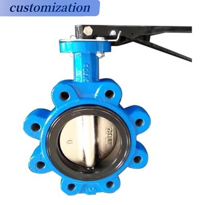 Δομή διαφράγματος Υδραυλική CF8 Di Ci EPDM PTFE Strong Acid Lever Lug Βαλβίδα πεταλούδας