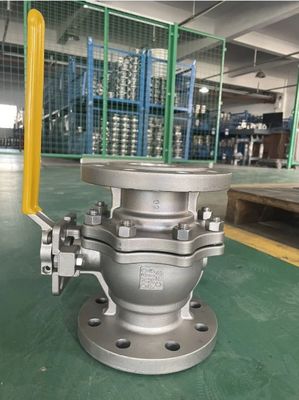 Dn15-200 WCB SS201 SS304 SS316 Πνευματική βαλβίδα σφαίρας νερού με φτερό με δομή σταματήσεως